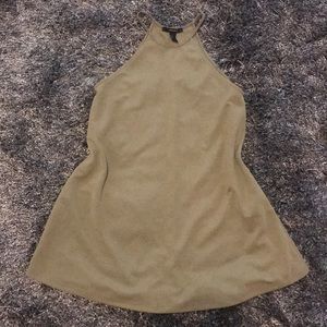 Navy green halter top dress